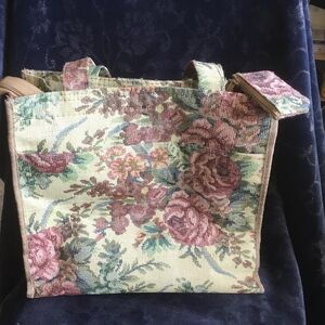 Floral Tapestry Tote Bag